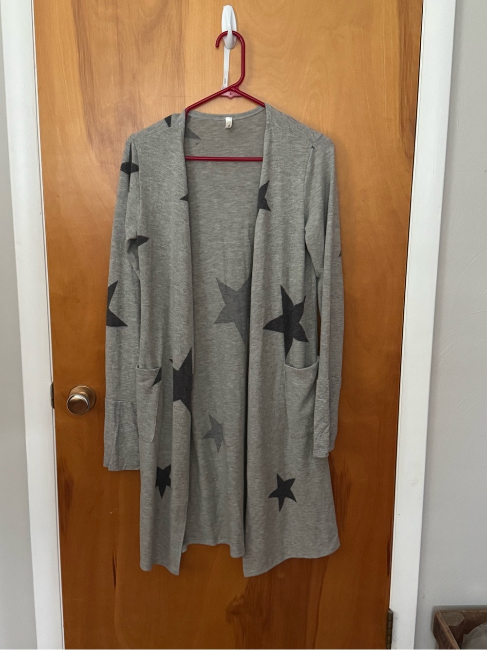 Magic Fit Gray Star Open-Front Cardigan